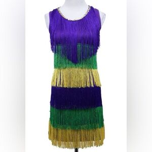NWT Mardi Gras Fringe Dress